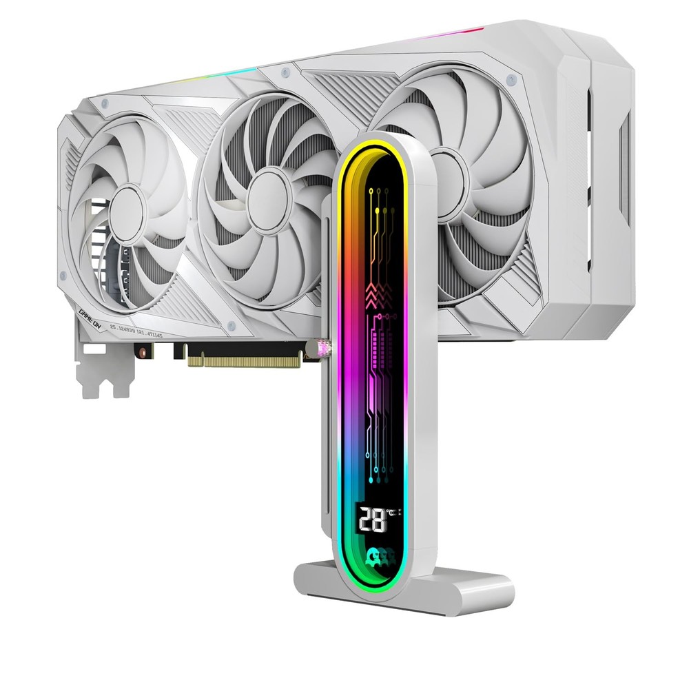 ARGB GPU Support Bracket with Temperature Display（Ambient Case Temp），5V 3pin ...