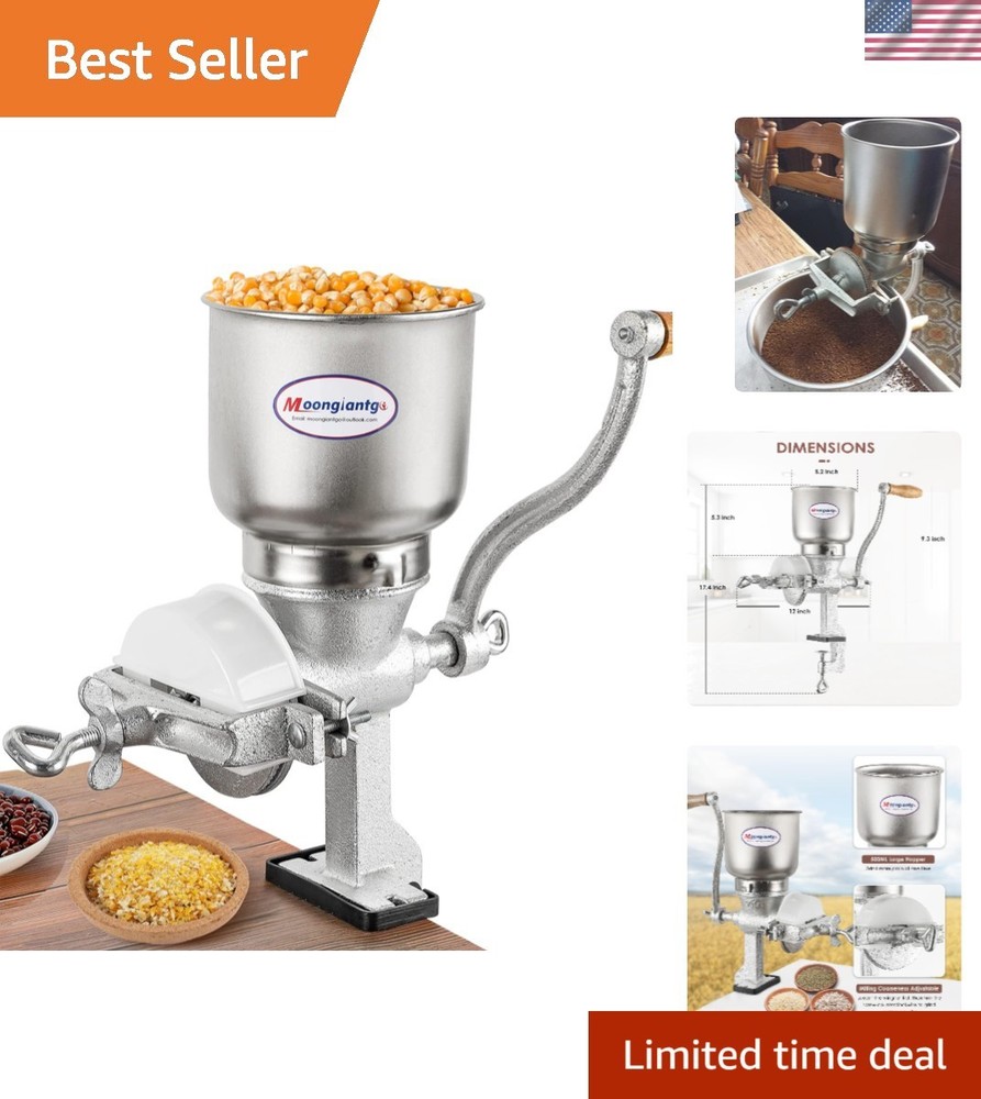 Versatile Hand-Powered Grain Mill for Coffee, Seeds, and Animals Feed Grinding
