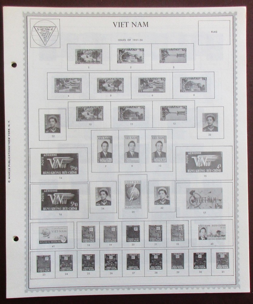 Vietnam: Clean Set of Unused Minkus Supreme Global Pages to 1969
