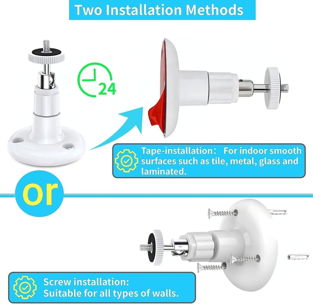 Durable 2-Pack Security Camera Mounts with 360° Swivel – Perfect for Any Camera