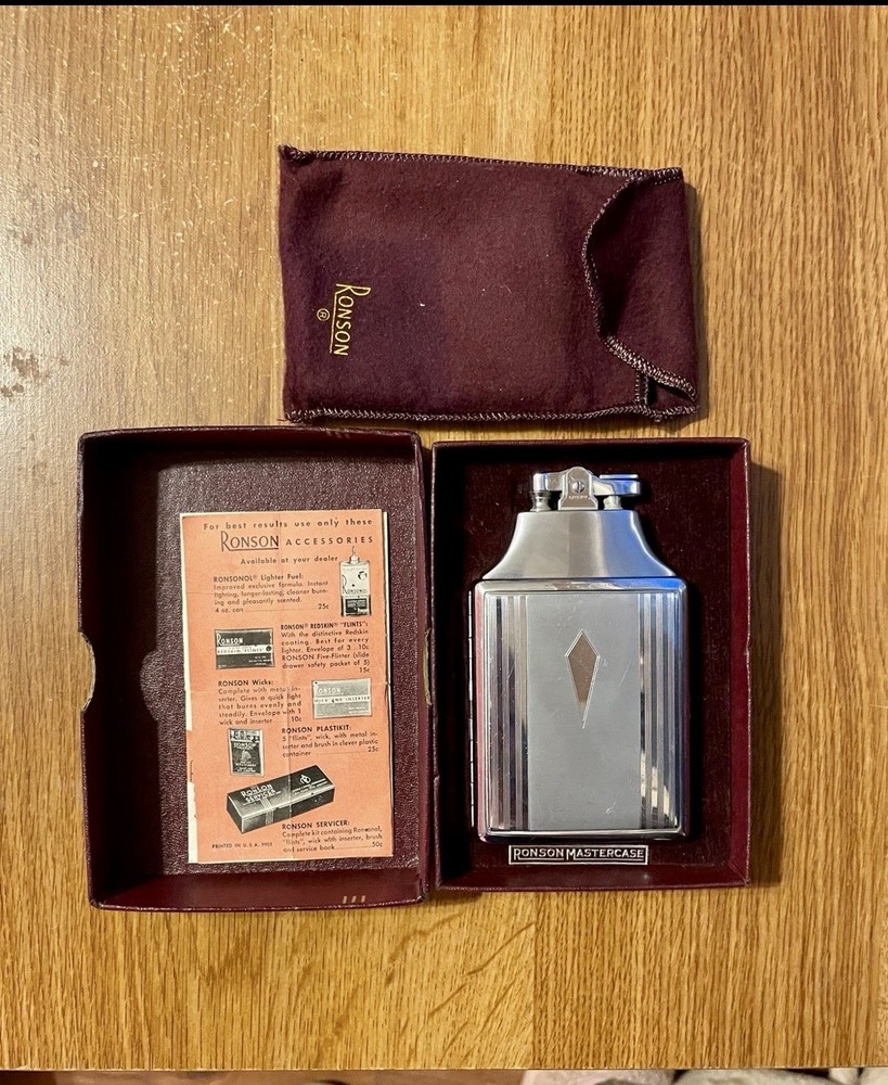 vintage Ronson Mastercase cigarette case and lighter. (untested)