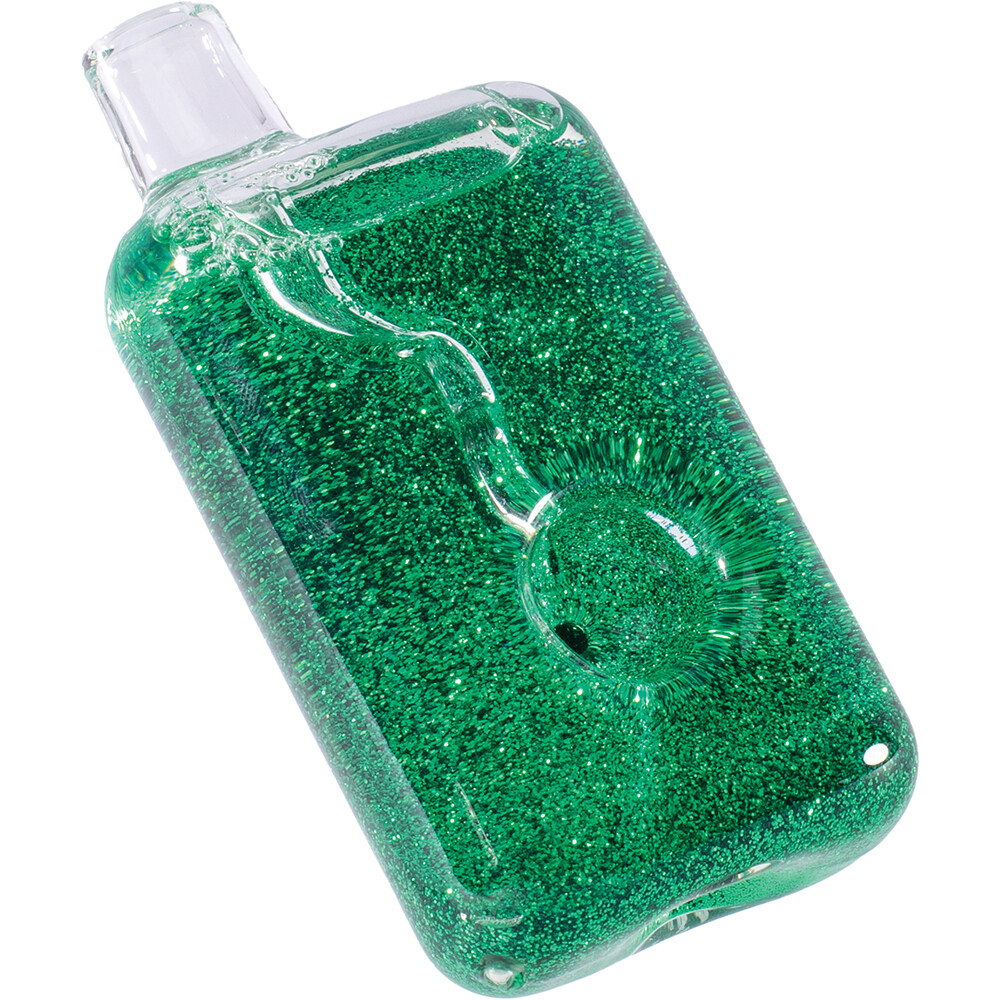 4" Square Liquid Glitter Hand Pipe