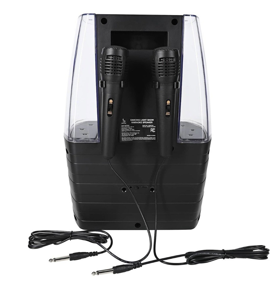 Dancing Light Show Bluetooth Karaoke Speaker, BlackPortable Entertainment System