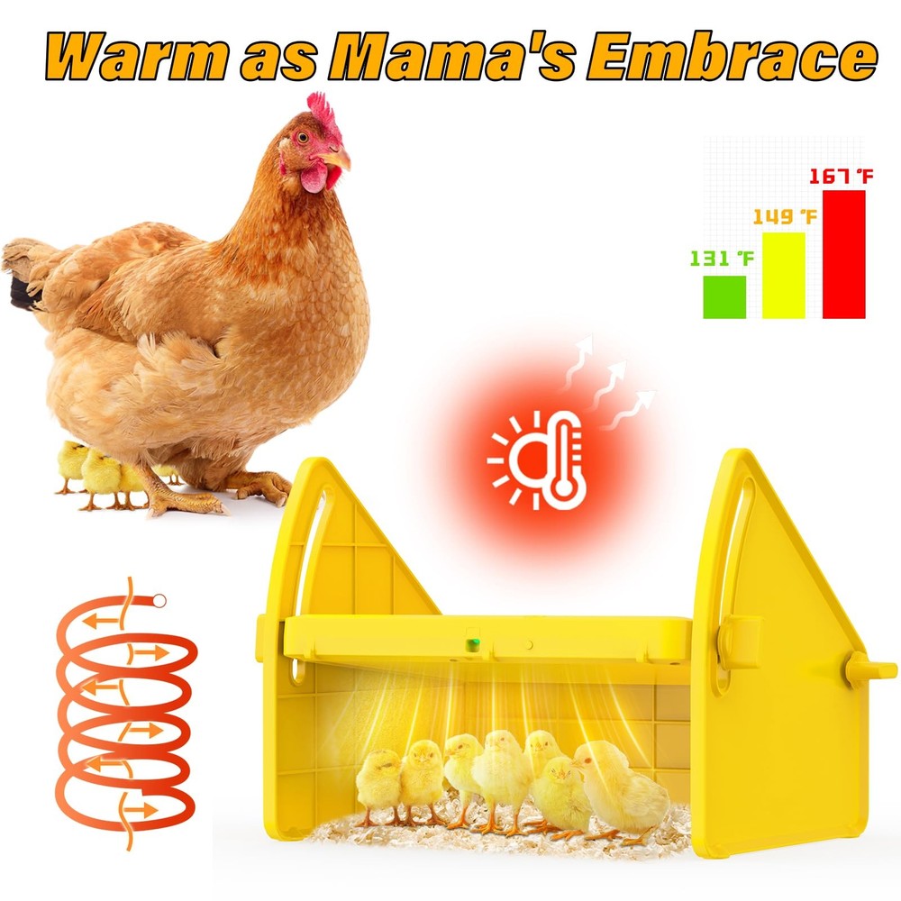 Heating Brooder Plate for Chicks Ducklings, Adjustable 3 Levels Temperature B...