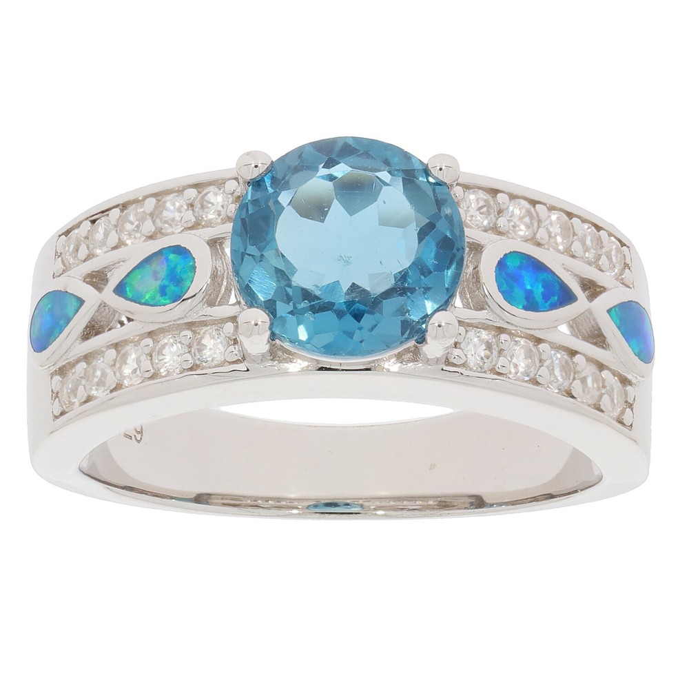 Sterling Silver Semi Mount Ring Setting Round RD 8X8mm & Enamel