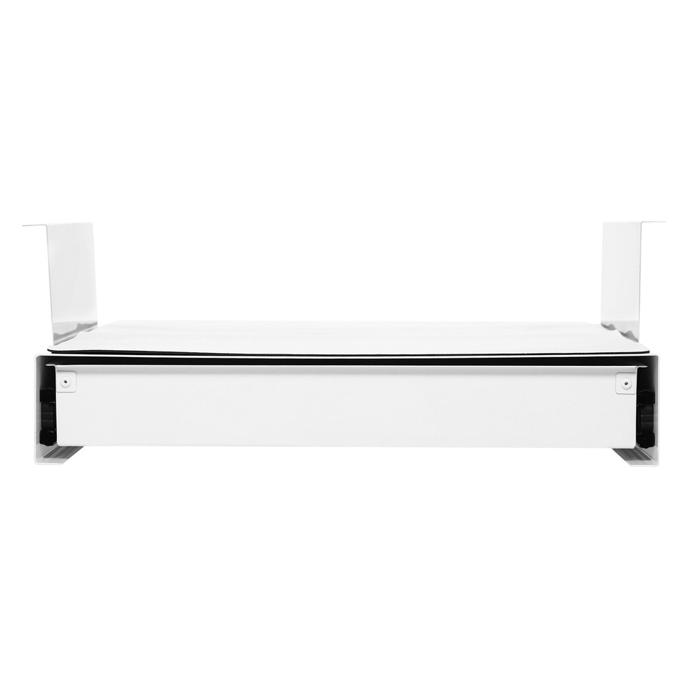 Sliding Pull-Out Drawer Under Desk for Office Organization, White