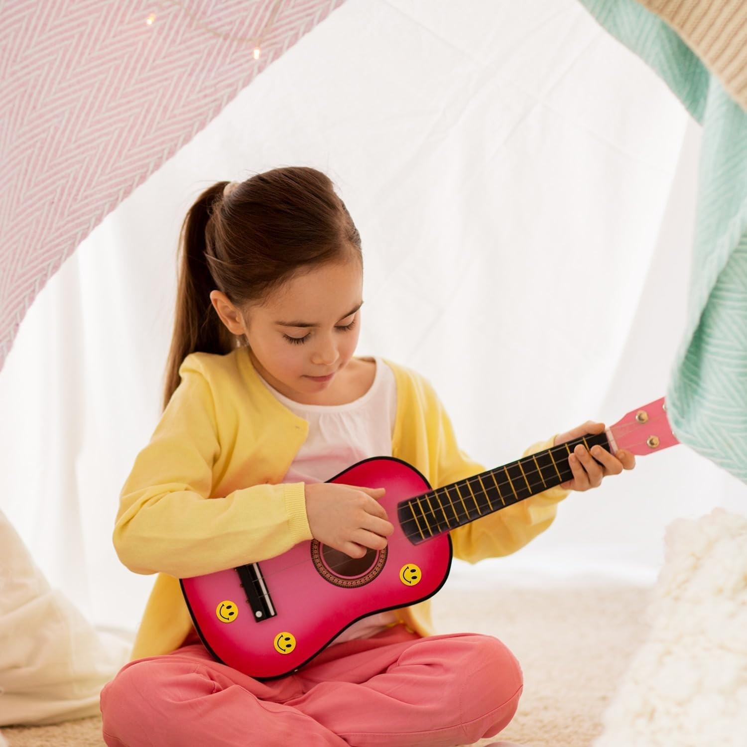 Stickerjet Happy Face Smile Stickers Roll of 500 Self-Adhesive Perfect for Craft