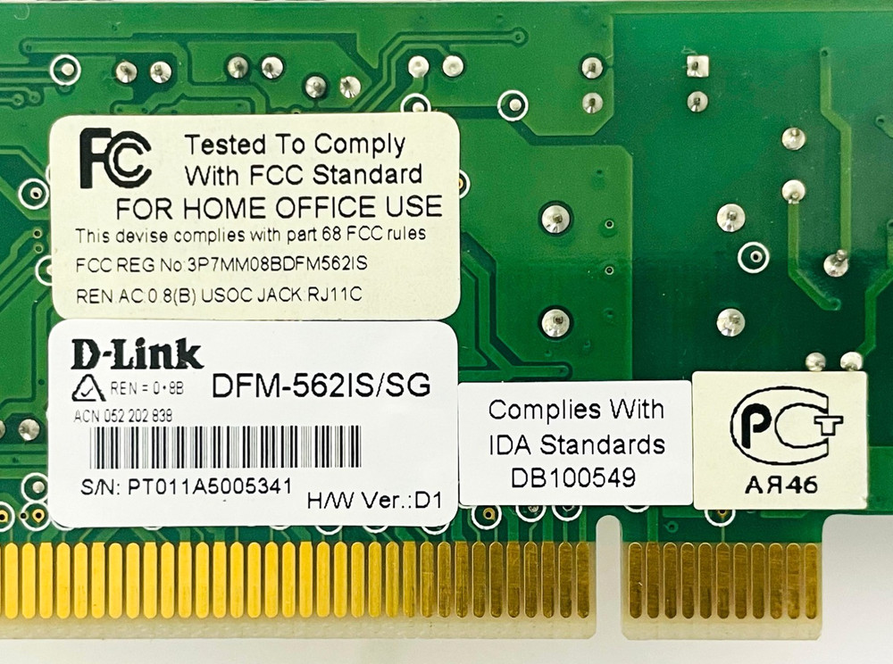 D-LINK DFM-562IS/SG PCI Modem Card M01-562IS-E10