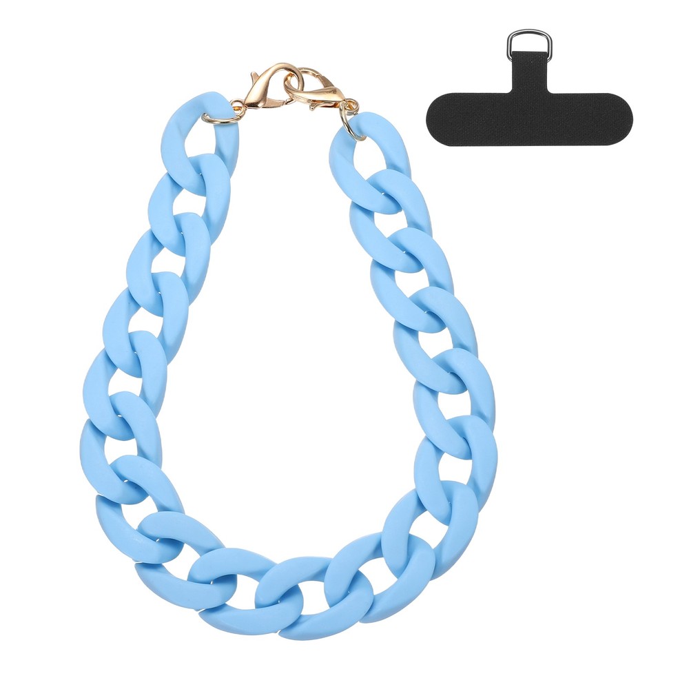 Phone Wrist Strap, 15" Acrylic Cellphone Chain with Tether Tab, Blue