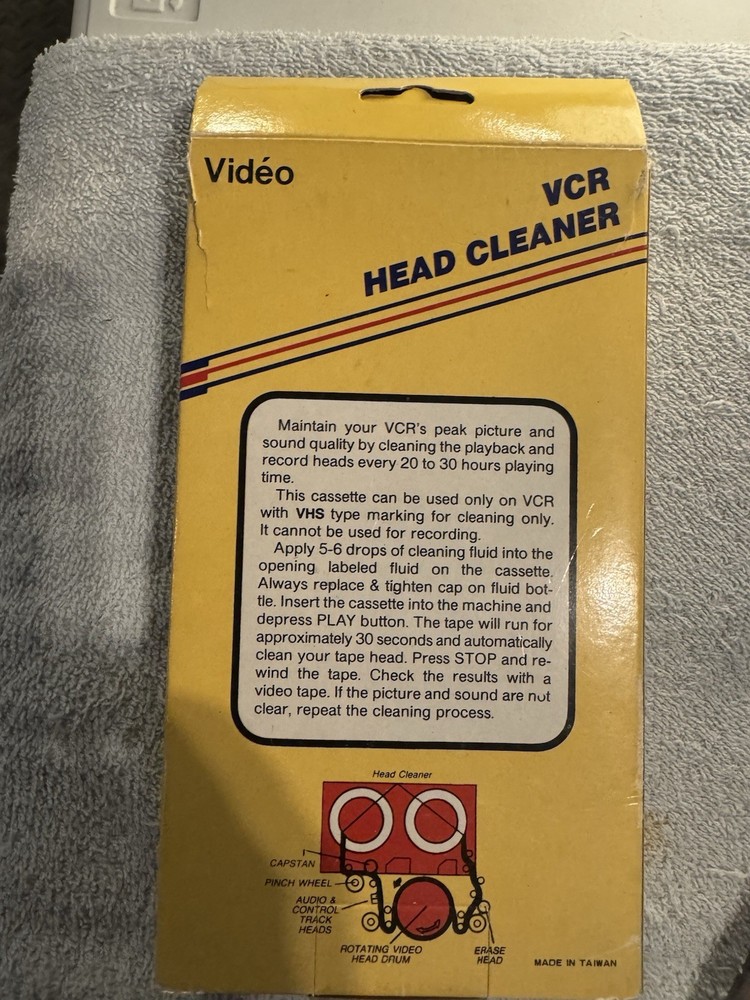 Professional VCR Video Head Cleaner-With Cleaning Solution-New