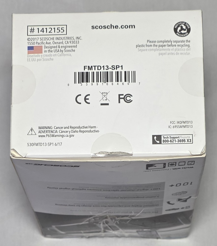 NEW Scosche FMTD13-SP1 Digital FM transmitter with Back Lit Display & Flex-Neck