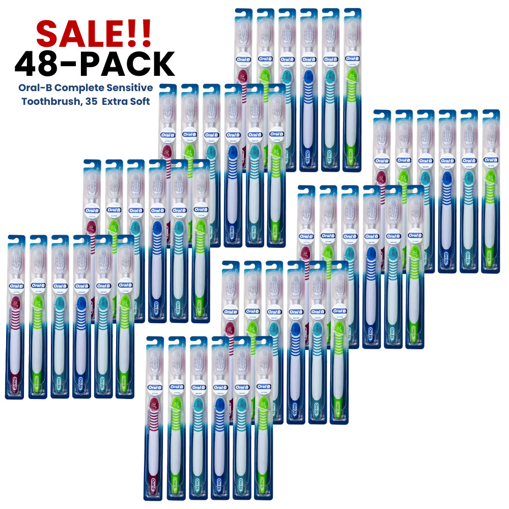 48-PACK Oral-B Complete Sensitive Toothbrush 35 Extra Soft Bristles, BEST PRICE!