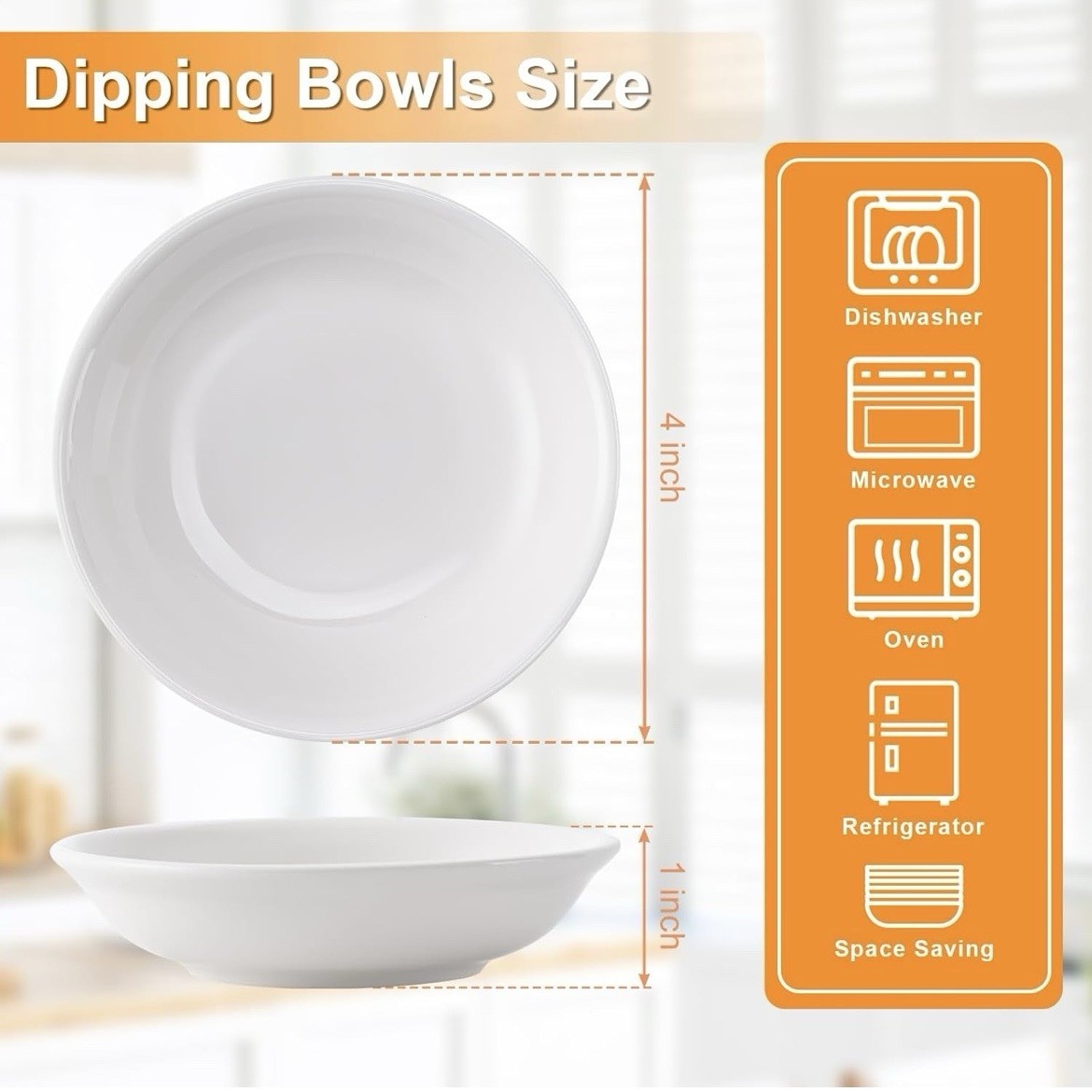 Small dish for sauces dipping soy condiment sauces ring 4” 3 oz