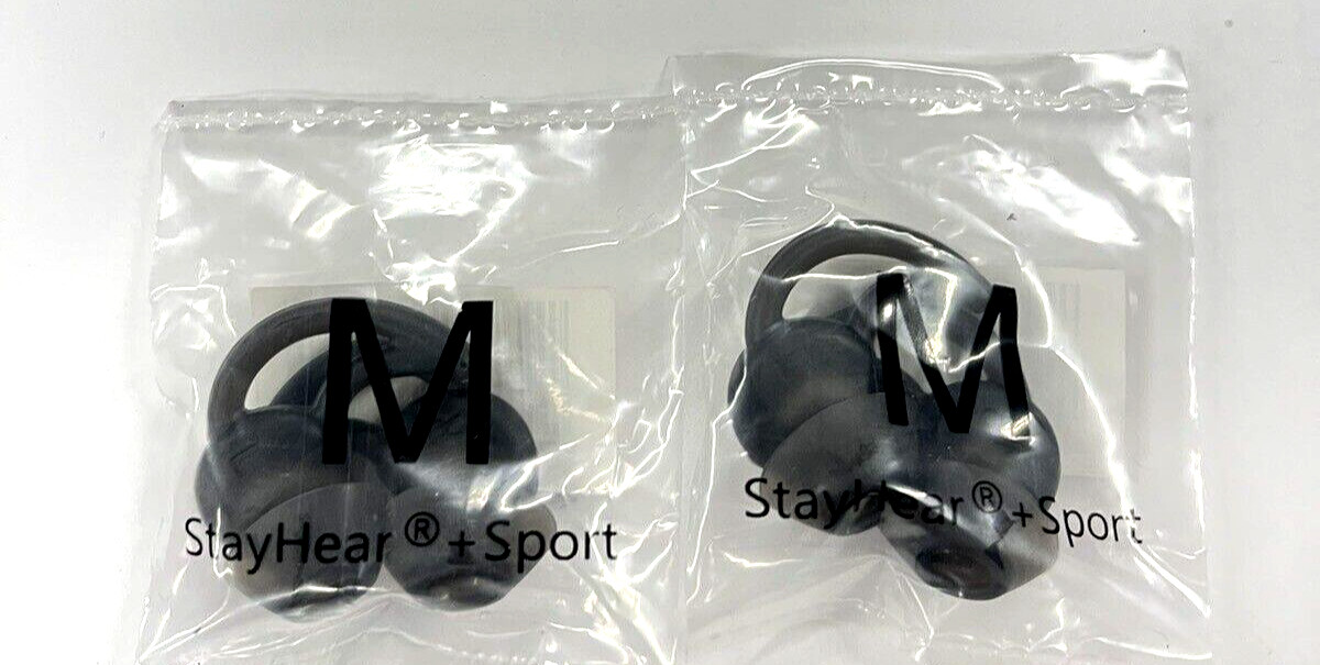 2 Pair BLACK OEM Genuine BOSE 773259-0020 StayHear+ Sport Ear Tips Size Medium