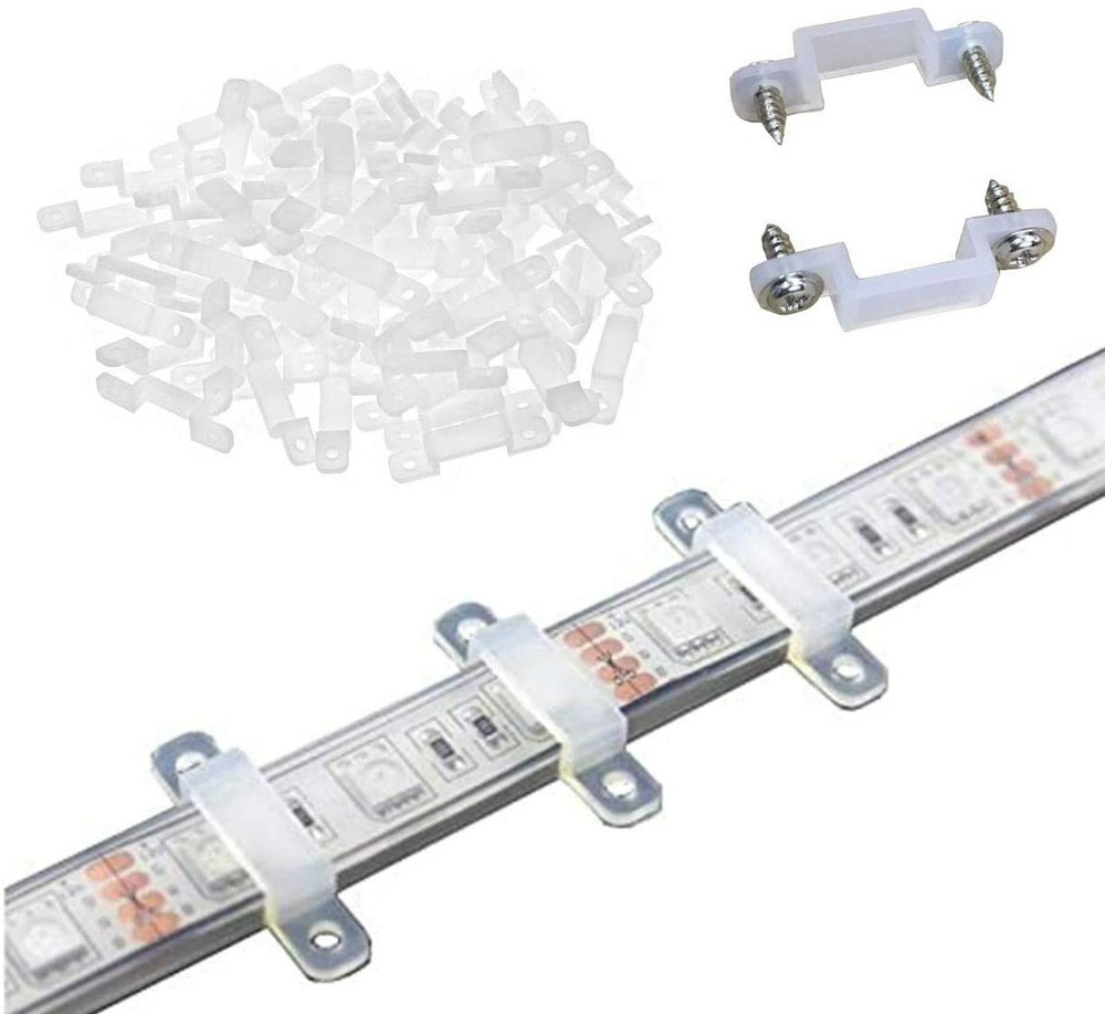 LED Strip Light Mounting Brackets , Silicon Fixed Clips with Screws