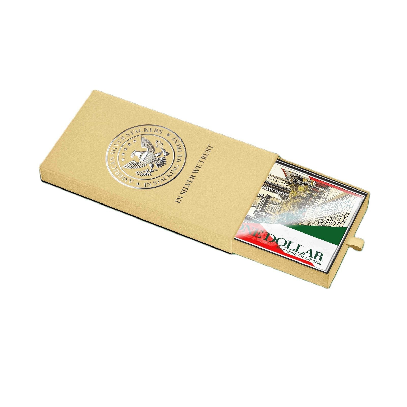 1/10 Oz Silver Note .999 1$ Liberia 2026 The Angel Of Independence In Case & box