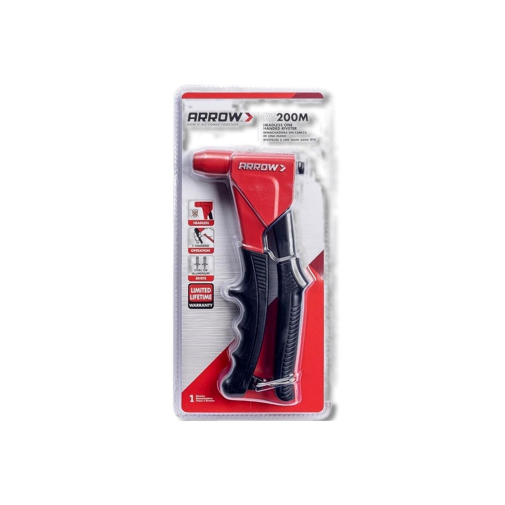 Arrow Metal Headless Rivet Tool Black/Red RT200M
