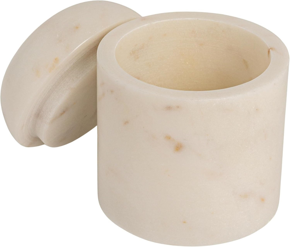 round Marble Salt Cellar, White