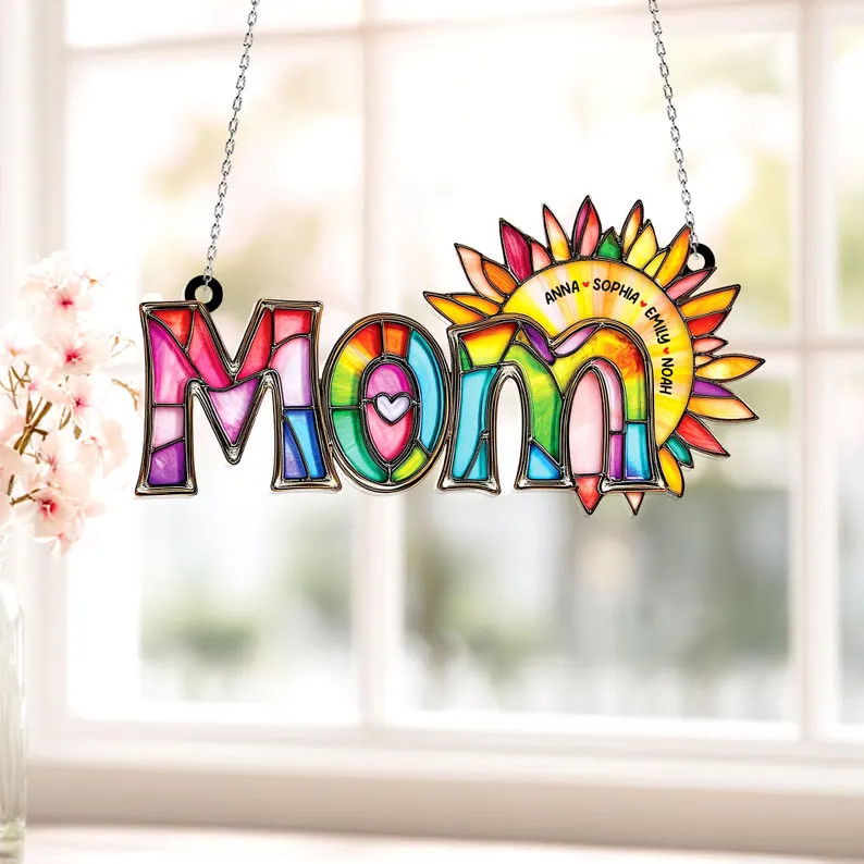 Personalized Mom Acrylic Suncatcher Window Decor Gift
