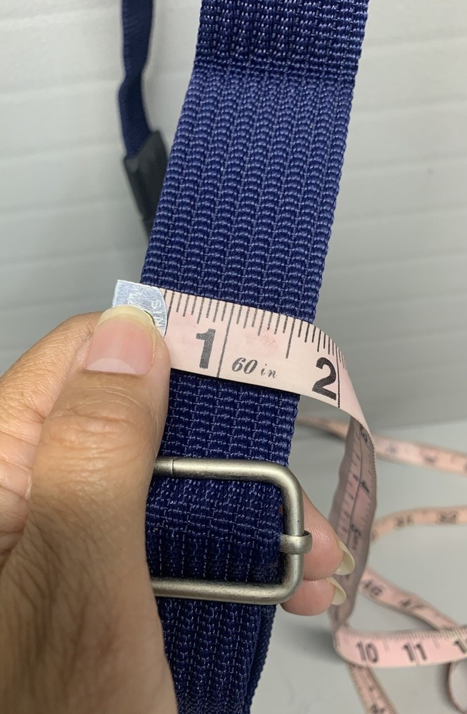 NWOT-Nylon REPLACEMENT Strap Navy/Black Shoulder Pad Adjustable Silver Hardware