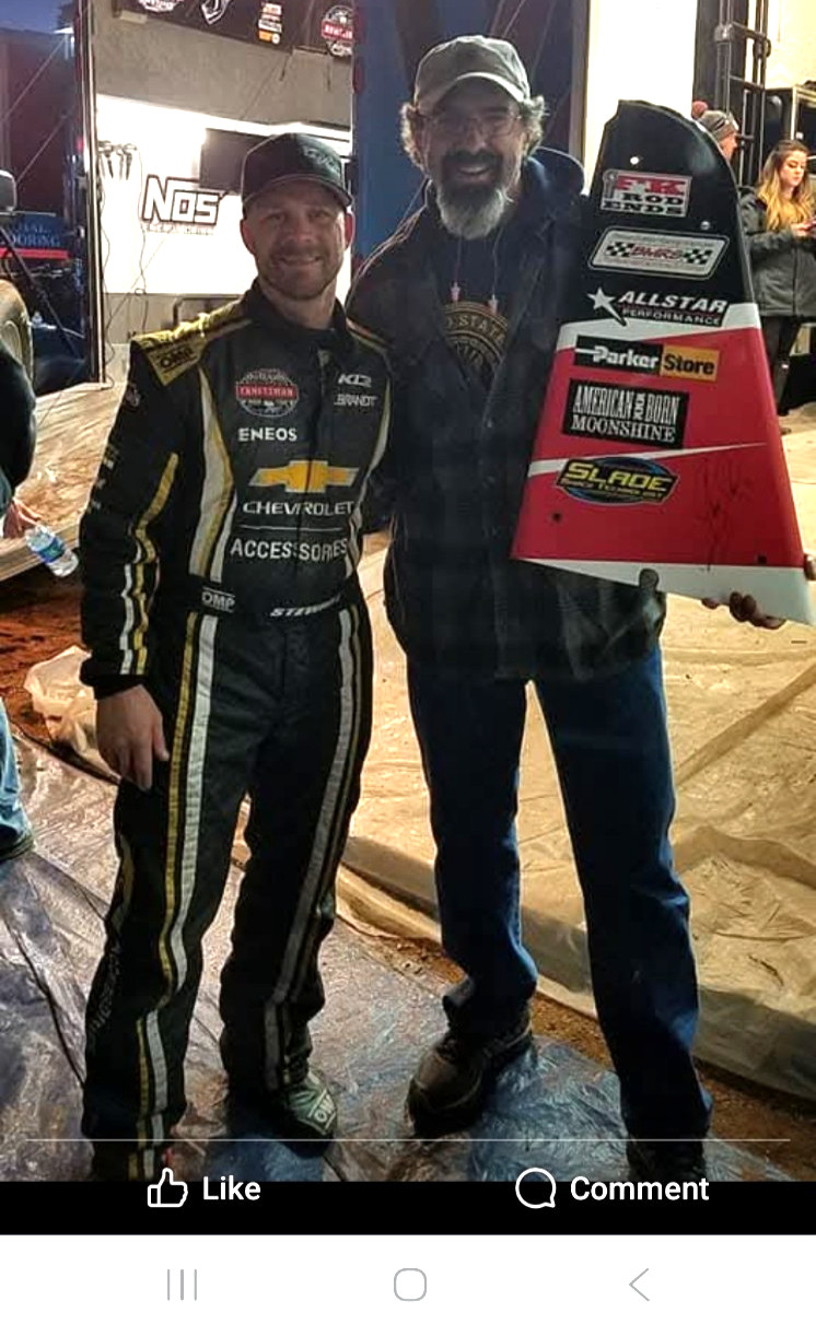 Signed Shane Stewart #2 Larson Marks Racing WoO Race Used Sprint Car Panel