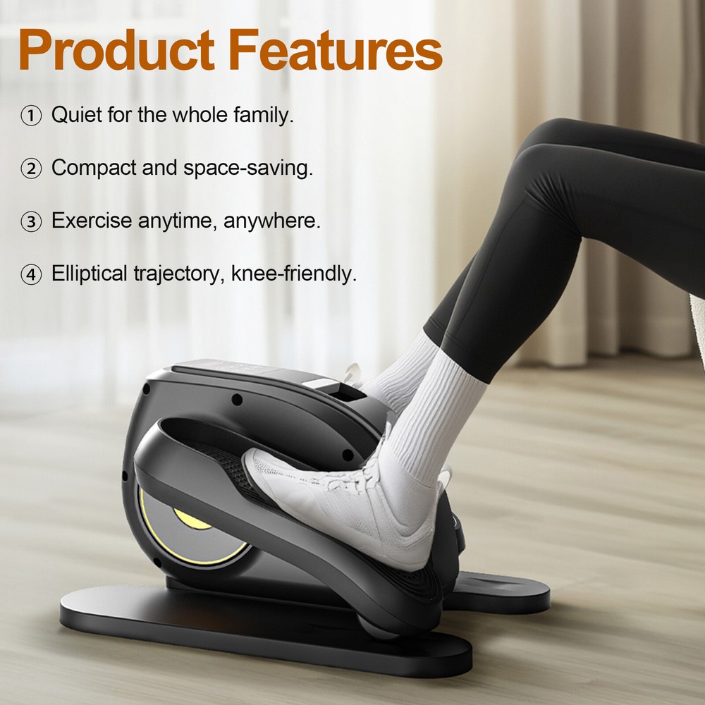 Elliptical Machine Adjustable Speed Portable Under-Desk Mini Pedal Exerciser