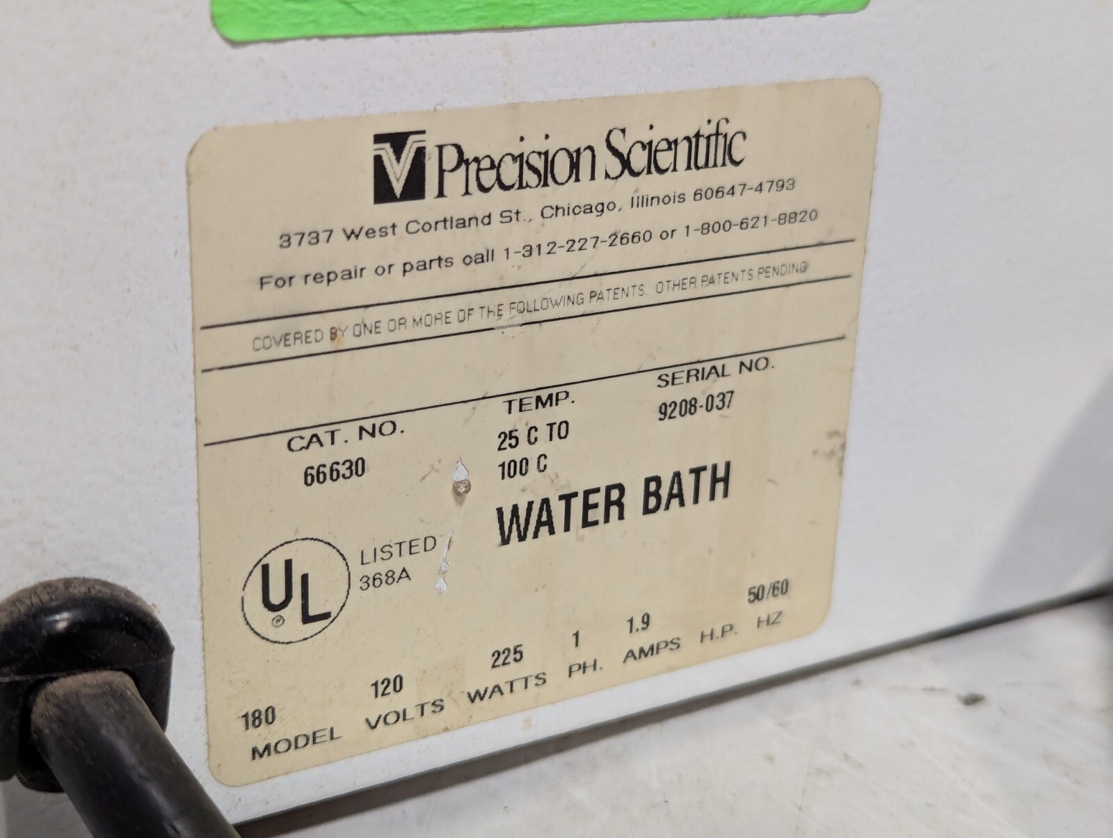 Precision 180 Molecular Biology Water Bath 1PH 225W 120V 1.9A #66630 TESTED
