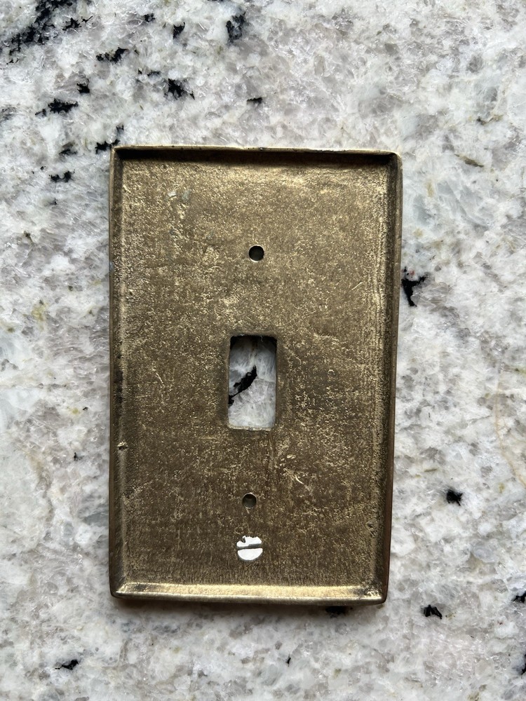 Vtg Solid Brass Sailboat Single Toggle Light Switch Plate Cover Nautical