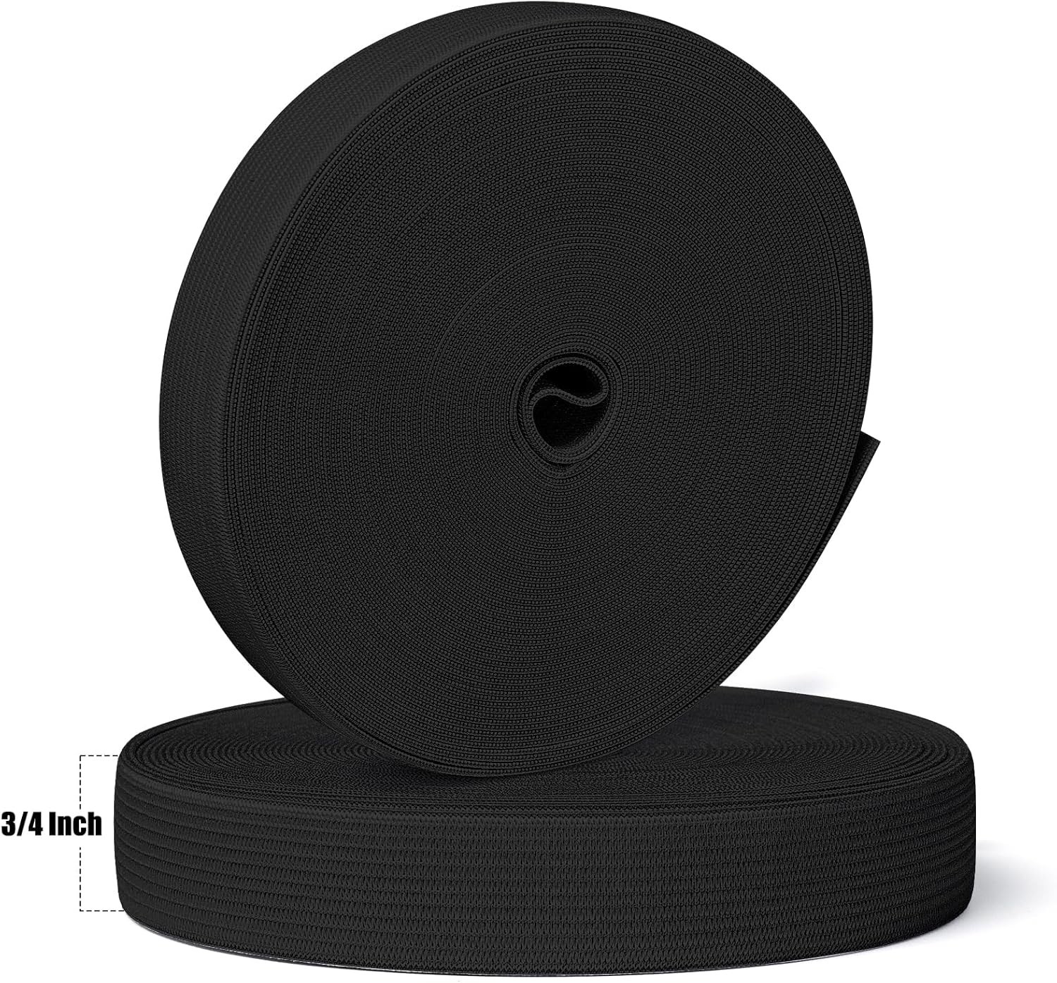 Elastic Band for Sewing, 3/4 Inch x 1 or 12 Yard High Elasticity Sewing Elastic