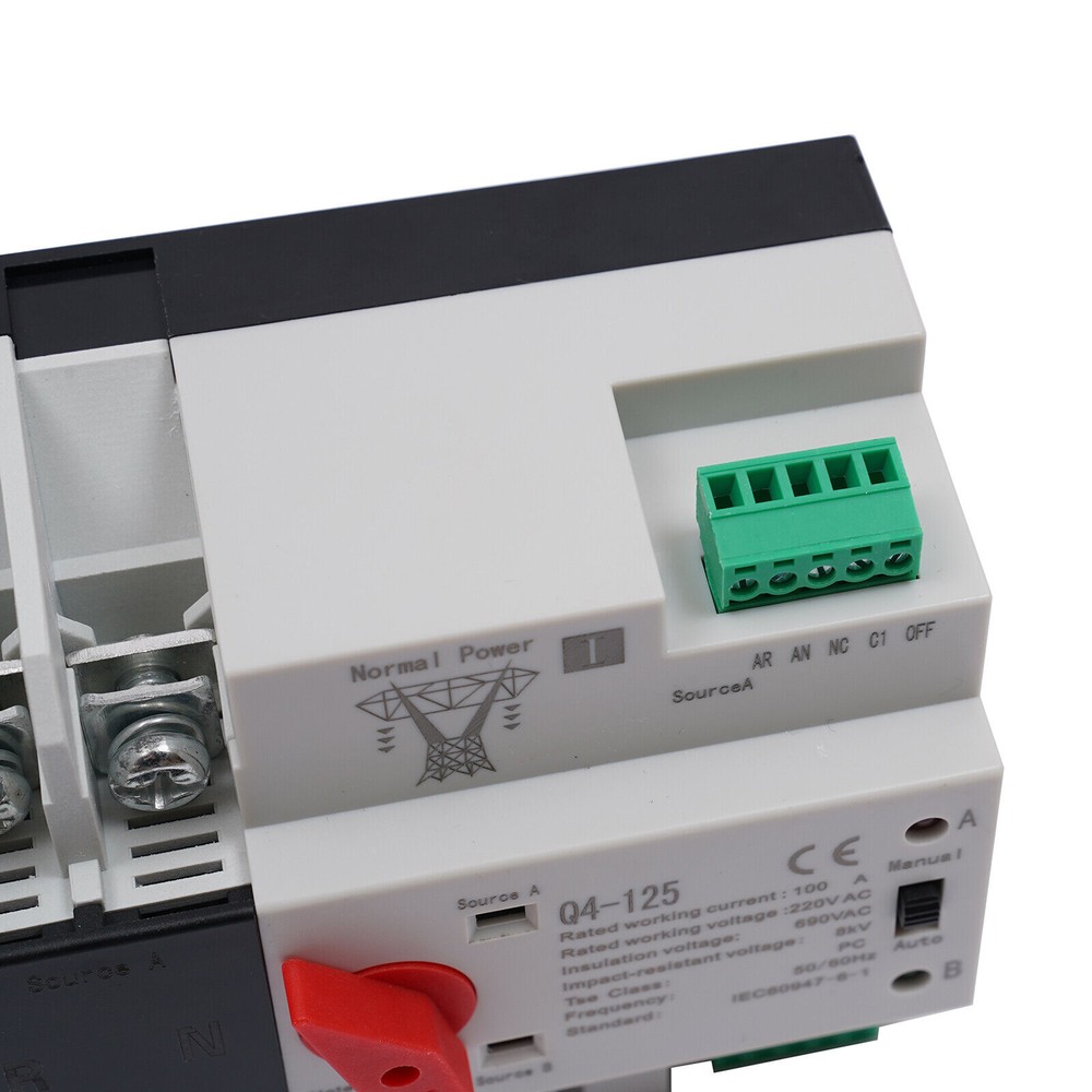 Dual Power 100A Automatic Transfer Switch 2P for Generator Use