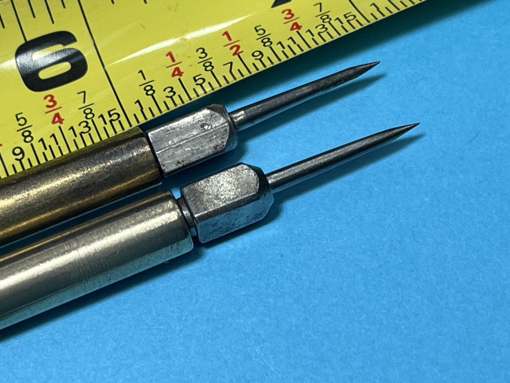 vintage brass scribe machinist 2 tools w/replaceable tips hobbyist folder pins