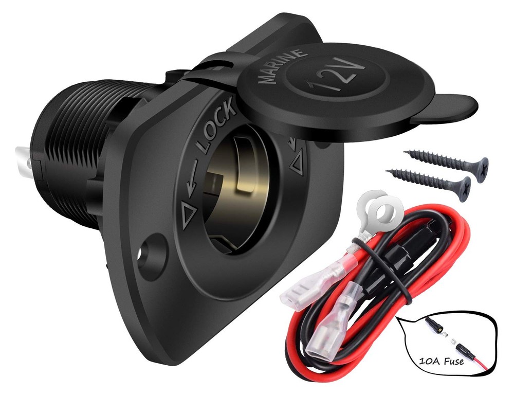 DaierTek 12V Cigarette Lighter Socket Replacement Female Connector DC No LED