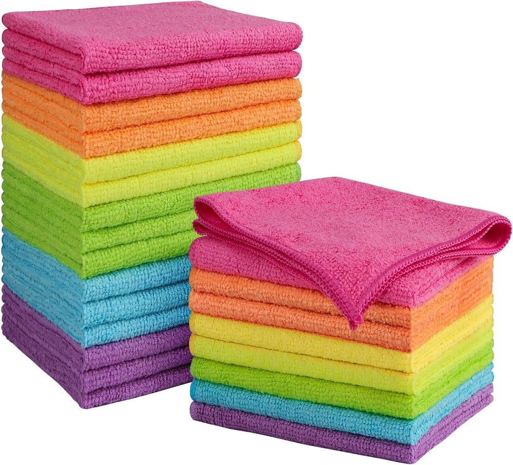 Multicolor Microfiber Towels 24pk 12x11"