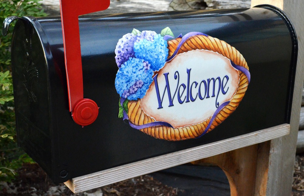 Mailbox Magnet (Partial Cover) Hydrangea Oval Welcome Floral Small and Large
