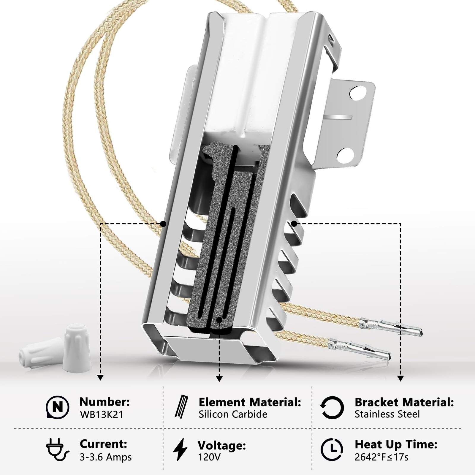 WB13K21 Gas Oven Igniter Replacement Fit for G-E xl44 Sam-sung Hot-point Ken-...
