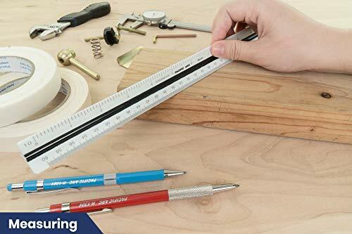 Engineer Triangle Scale Ruler 12 Inch With Etched Markings In Fully Divided