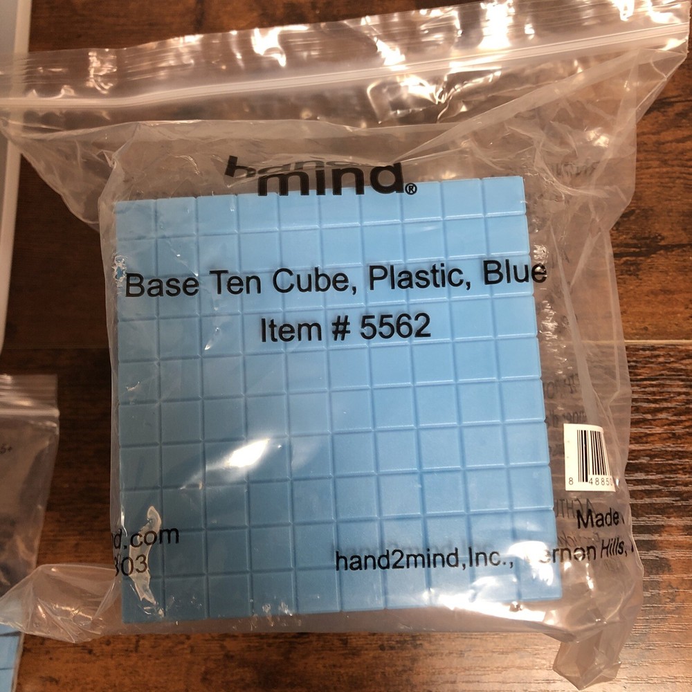 Math Base 10 Basic Set Counting Cubes Blocks Units Rods Flats Lot