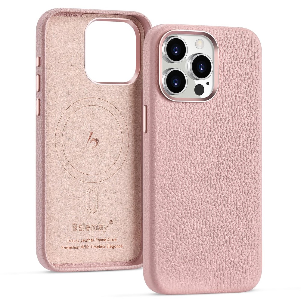 Belemay Leather Case Compatible with iPhone 13 Pro - MagSafe Compatible - Premiu