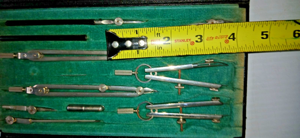 Vintage Hoffritz N.Y. Germany #6101 Precision Drafting Compass & Tools Set