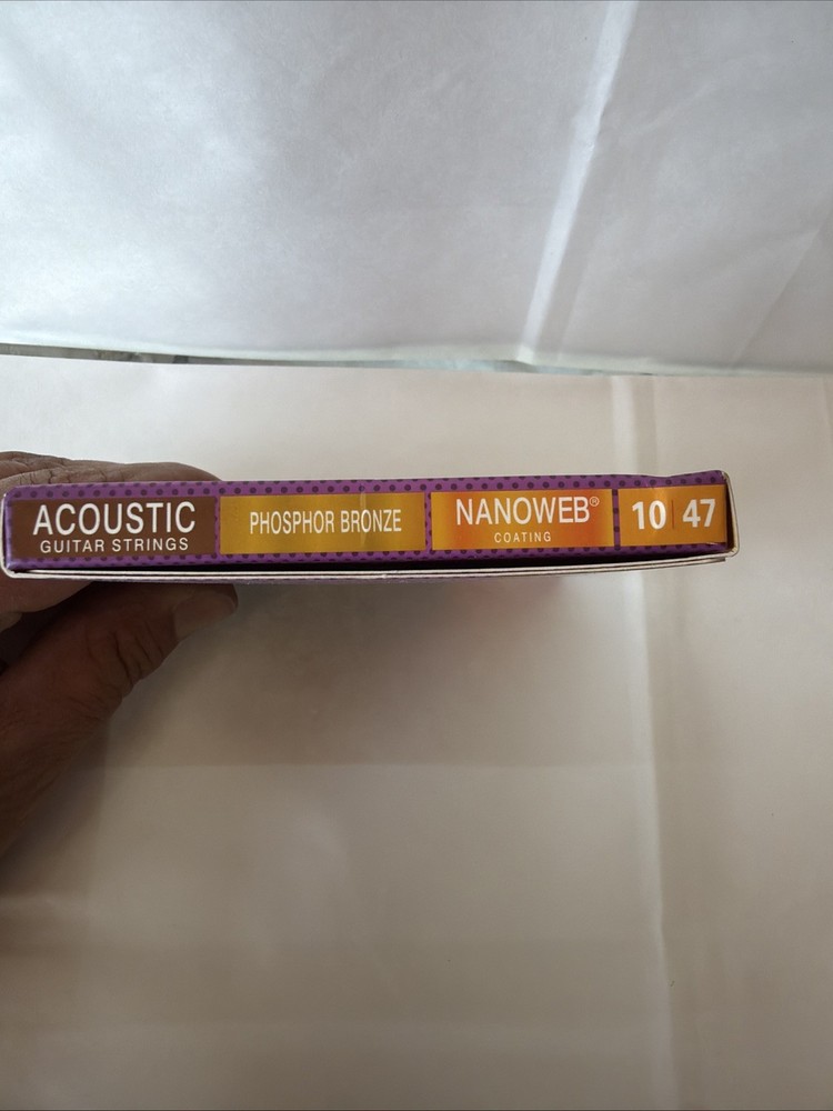 Elixir 16002 Nanoweb Phosphor Bronze Acoustic Guitar Strings 10-47 Extra Light L