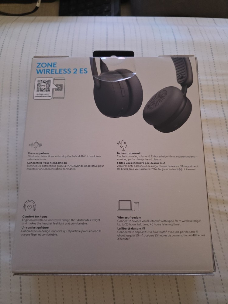 Logitech 981-001502 Zone Wireless 2 ES Headset, UC, ANC (Bluetooth) - Graphite