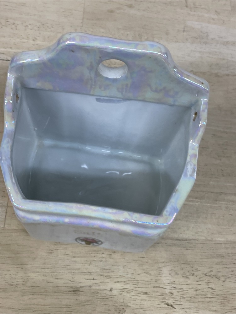 German Lusterware Salt Container Cannister Wall Decor