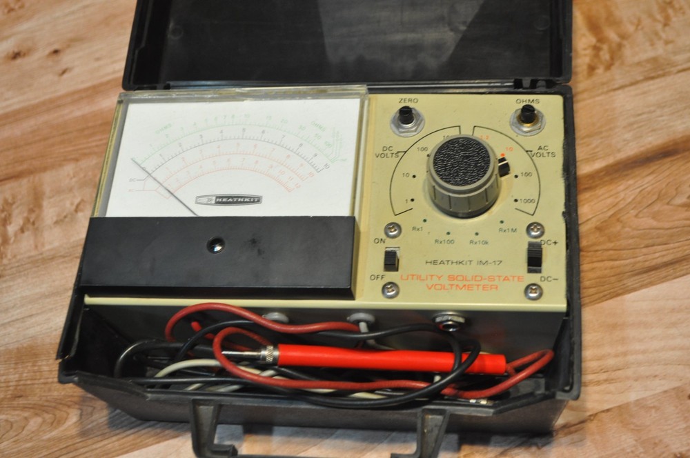 HEATHKIT IM-17 Analog Solid-State Voltmeter w/ Leads & Case VGC