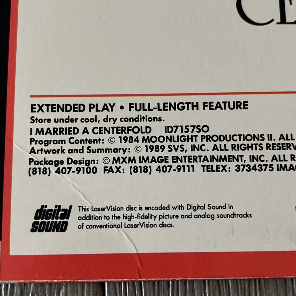 I Married A Centerfold Laser Disc