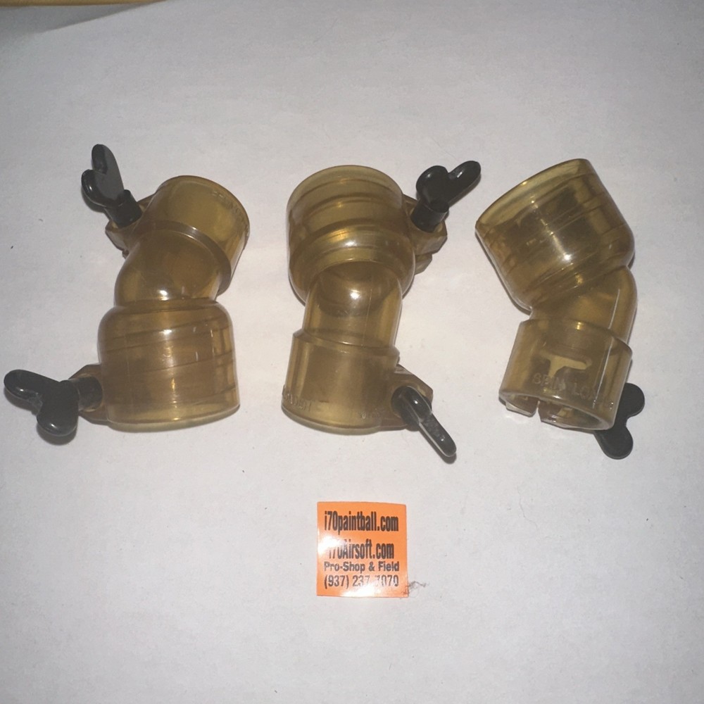 Yellow Adjustable Hopper Feed Necks / Hopper Adapters / Threaded Elbows (3)