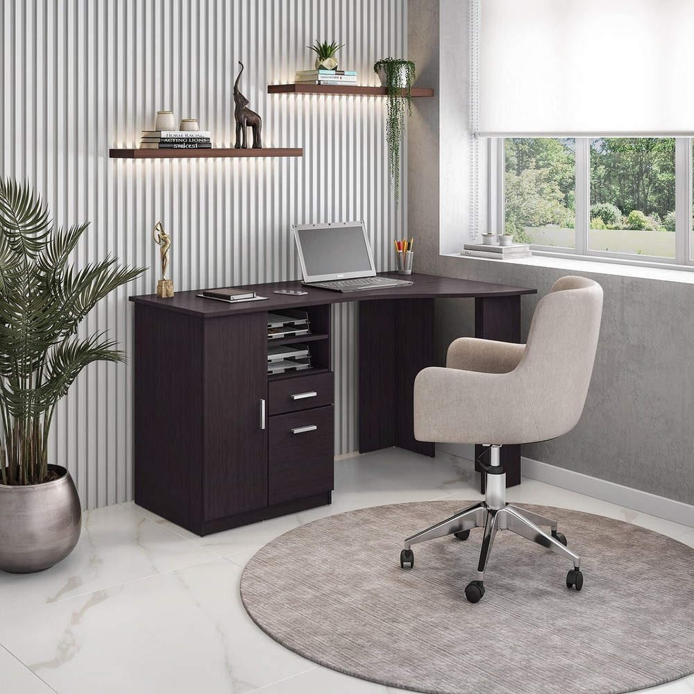 Techni Mobili Classic Office Storage Computer Desk, Espresso