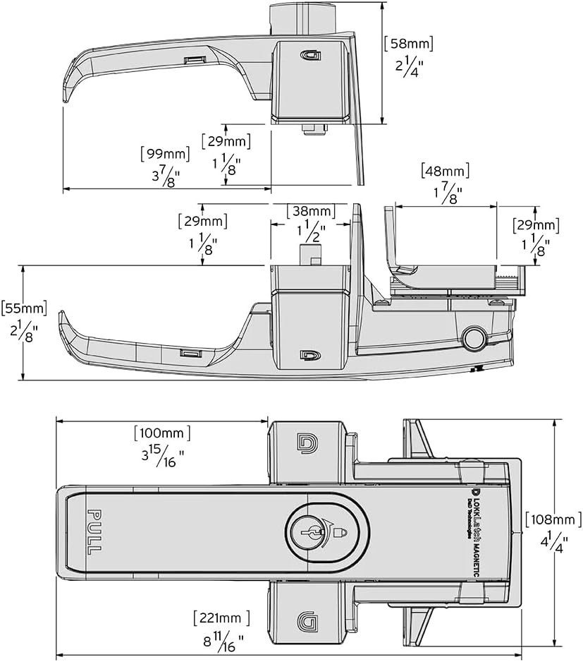 LokkLatch Magnetic Gate Latch with Dual-Sided Push/Pull Design, Key-Lockable ...