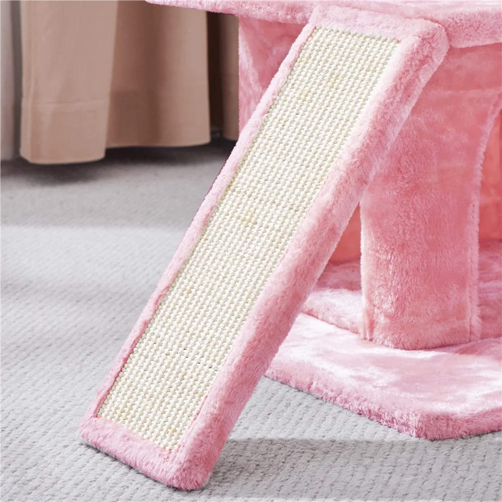 Pink Cat Tree 36 Inch Multi Level Condo Scratching Post Tower Durable Interactiv