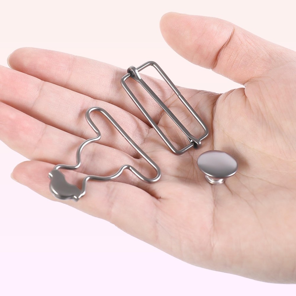 6 Sets Metal Overall Buckles Replacement Overall Clasp Replacement Suspender Cli