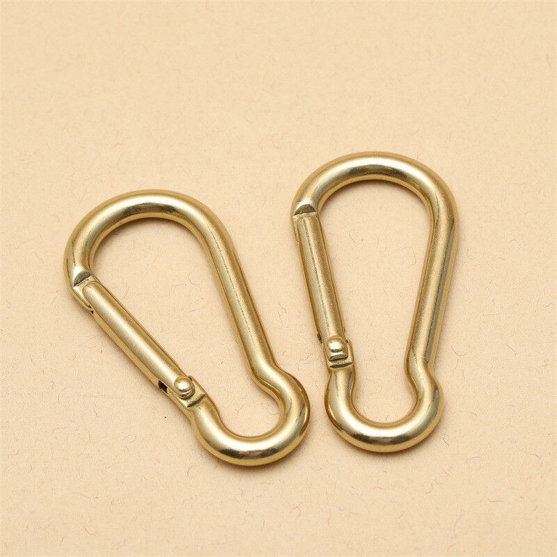 2PCS 6cm Climbing Quick Hanging Hook Buckles Brass Keychain Clasp Bag Strap Clip